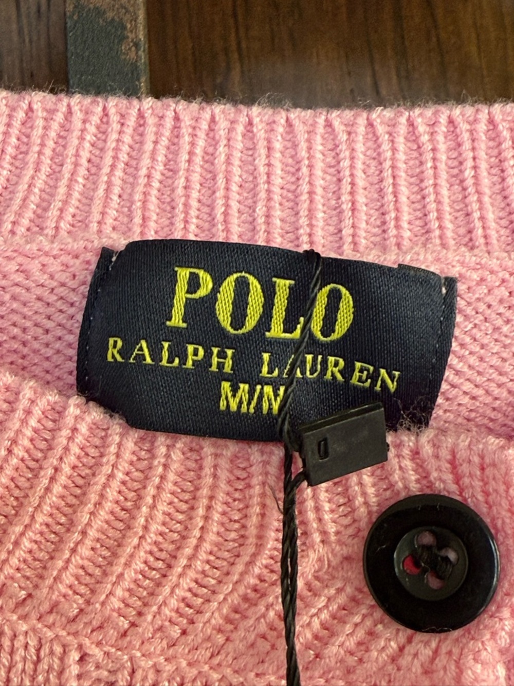 Polo by Ralph Lauren Light Pink Cable-Knit Button Cardigan Size S, M - Picture 2 of 5